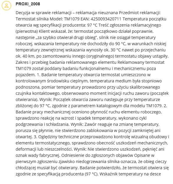 Termostat środka chłodzącego TERMOSTAT CIECZY CHŁODZĄCEJ Mercedes W205