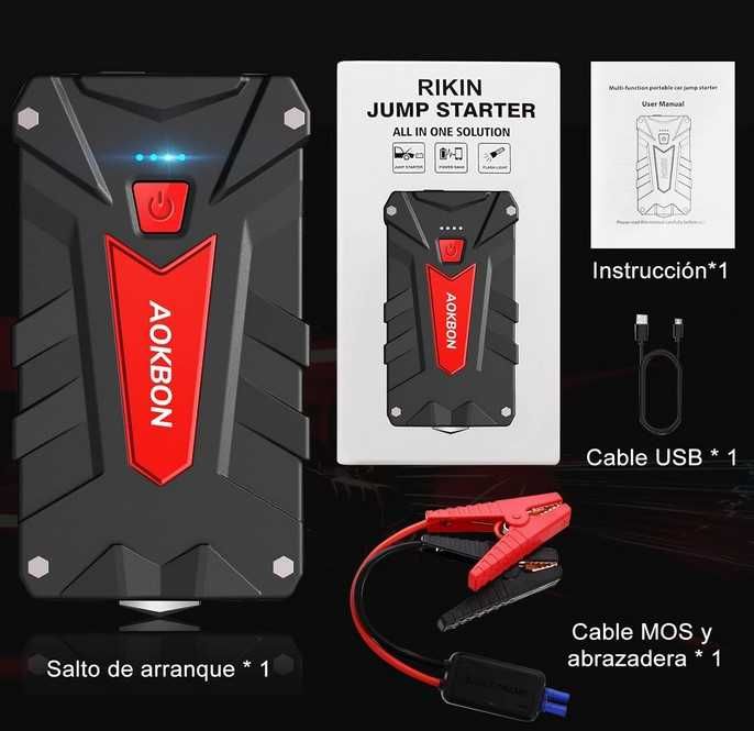Booster Arrancador de Carro, Barco, Trator, 12v 1200A, PowerBank