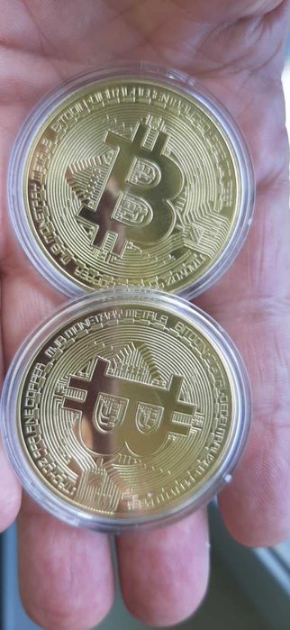 Fizyczny BitCoin BTC kryptowaluta, kolekcjonerski fi 40 +kapsel