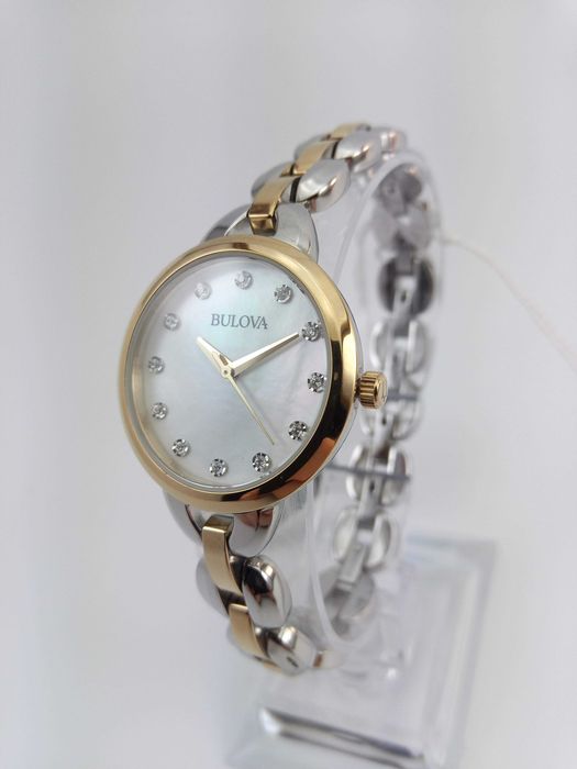 Японские женские часы камни Swarovski, Bulova 98L208 в подарок девушке