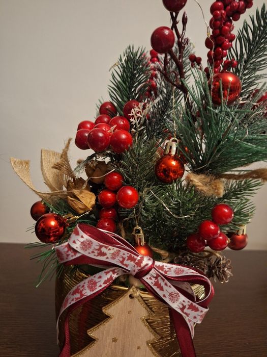 Stroik bożonarodzeniowy choinka handmade