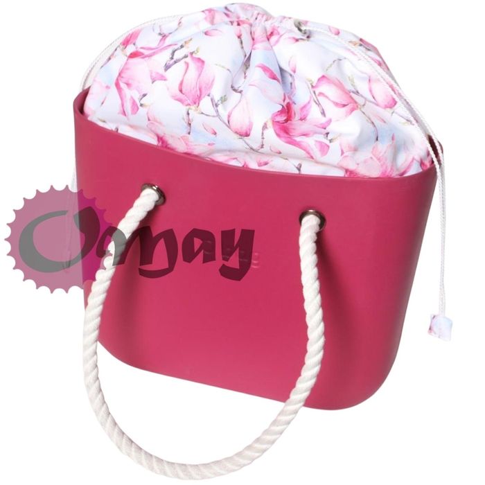 organizer OBAG STANDARD worek różowe magnolie 2 kieszenie komin OMAY