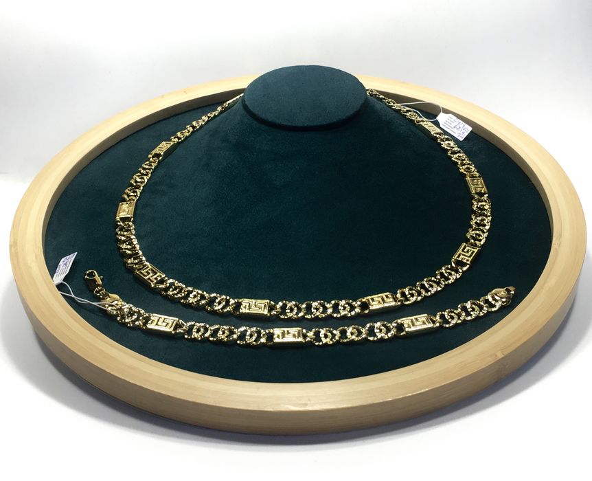 Złoty męski łańcuszek i bransoleta VERSACE•pozłacany 18K