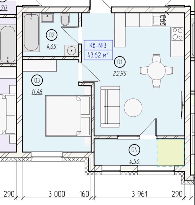 Продаж 1.5кім.квартири в новобудові ЖК Джин