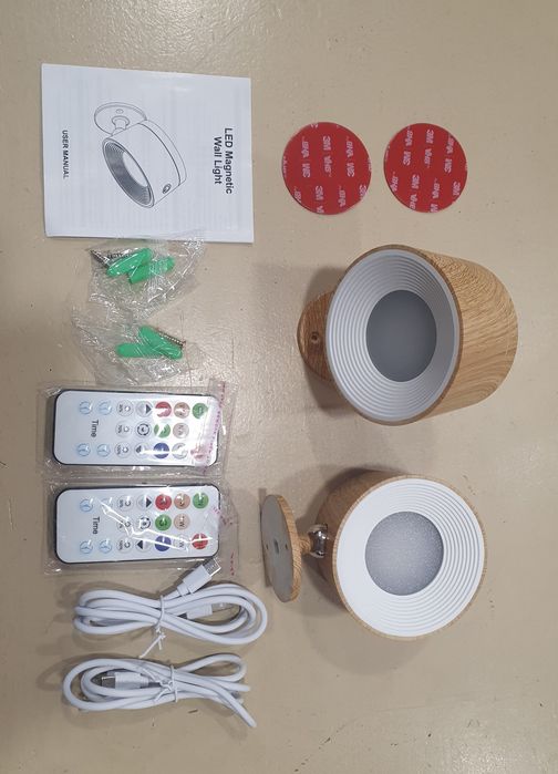 Luzes de parede led magnético 2 unidades varias cores de luz com comando
