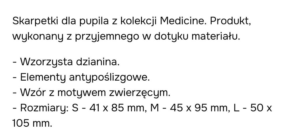Skarpetki dla psa Medicine L