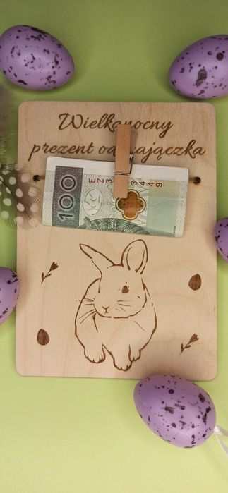 Kartka podarunkowa. Zajączek wielkanocny.