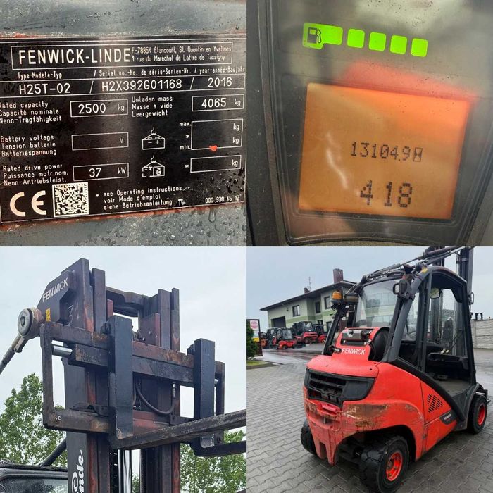 wózek widłowy LINDE H25T-02 EVO 2500kg 2016r Triplex 6.50m silnik VW LPG