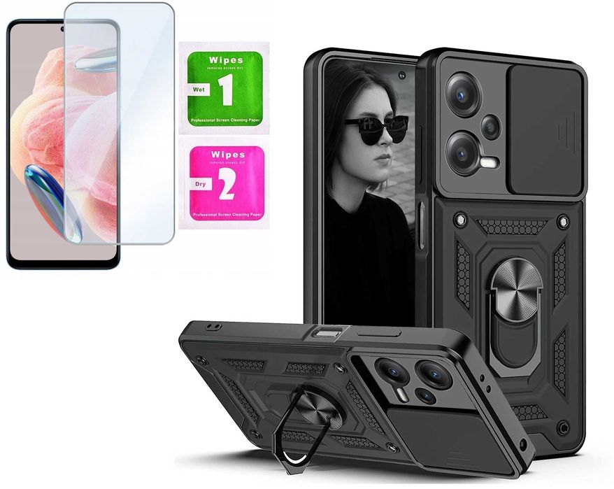 Etui Pancerne do Xiaomi Redmi Note 12 5G + Szkło Hartowane