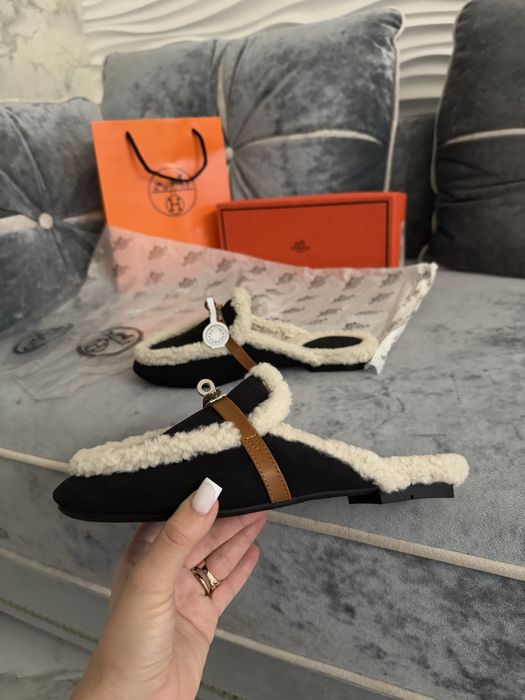 Зимние мюли тапки люкс бренд