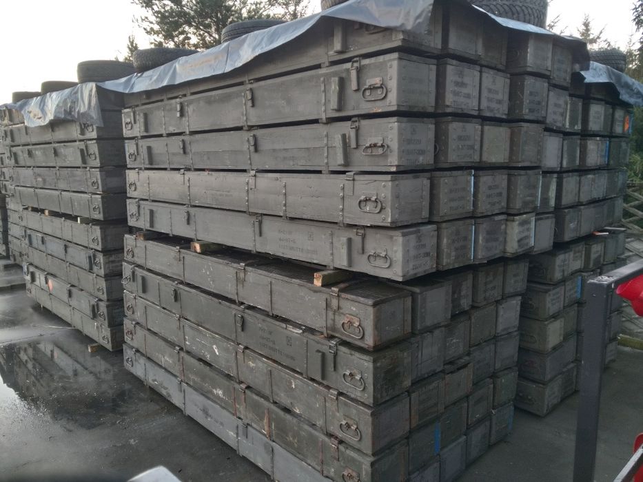 Skrzynie wojskowe drewniane transportowe
