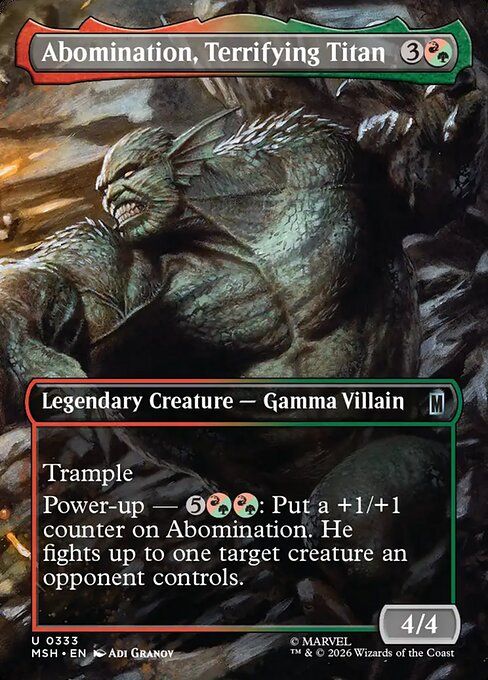 Karta Magic The Gathering Abomination, Terrifying Titan MSH 333