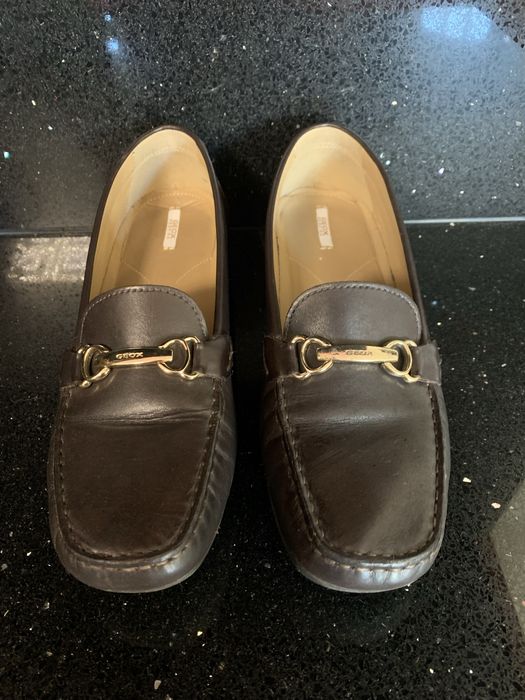 Mocassans castanhos pele Geox