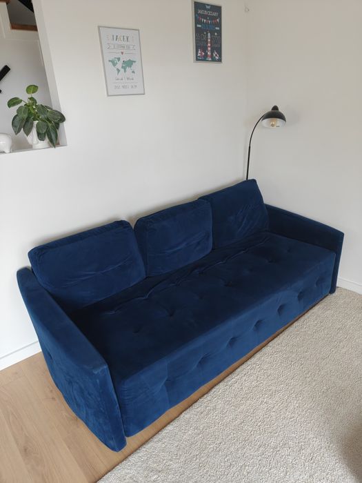 Sofa, granatowa , 230x110 , opcja spania