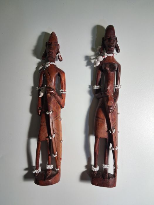 Деревянные статуэтки племя Масаи, ручная робота из красного дерева