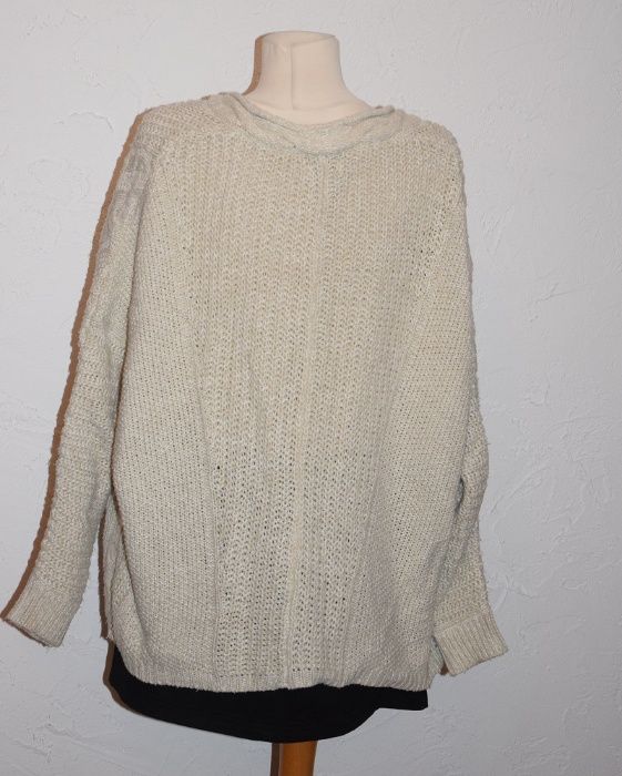 RIVER ISLAND sweter, kardigan, narzutka warkocze oversize M-L