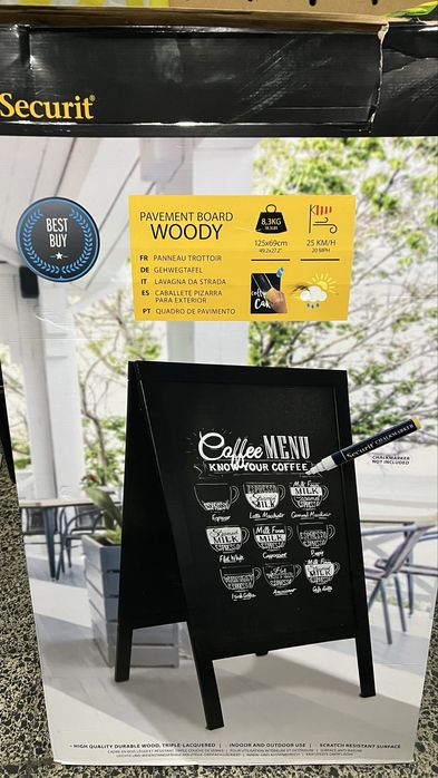 Cavalete de Pavimento Preto 68 x 120 cm