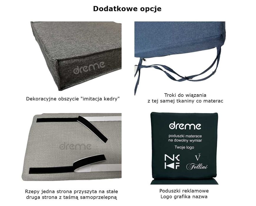 Poduszki ogrodowe materace na wymiar meble z palet siedziska poduchy