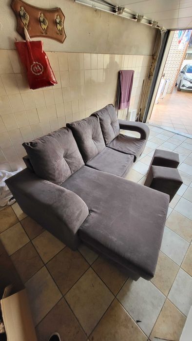 Sofá Chaise Long Cinza