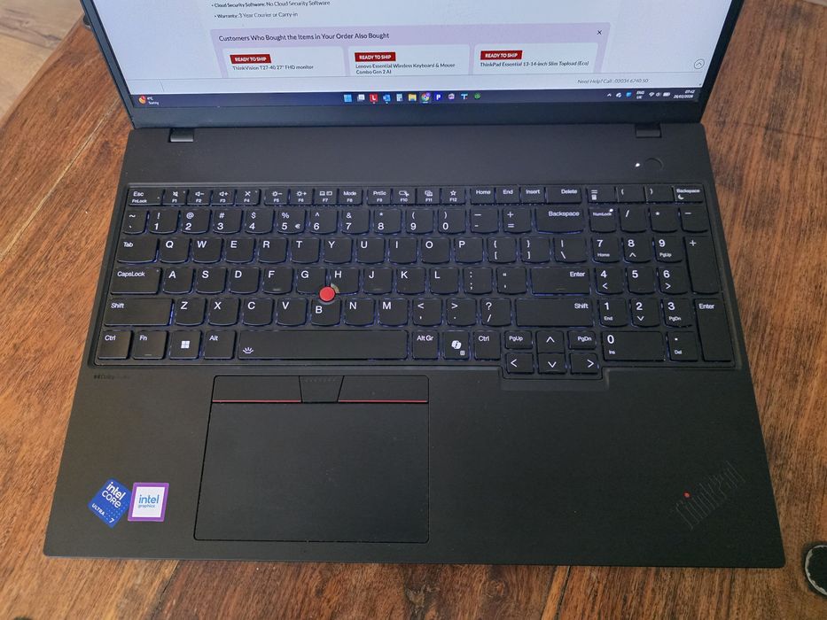 Lenovo Thinkpad T16 g3 Intel Ultra 7 32Gb Ram 512Gb 512Gb SSD