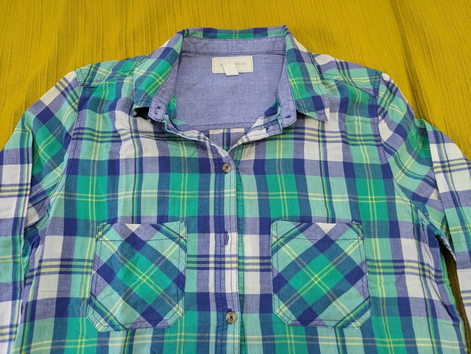 Camisa padrão Verde Azul Springfield, Algodão, Tamanho 40, Nova
T