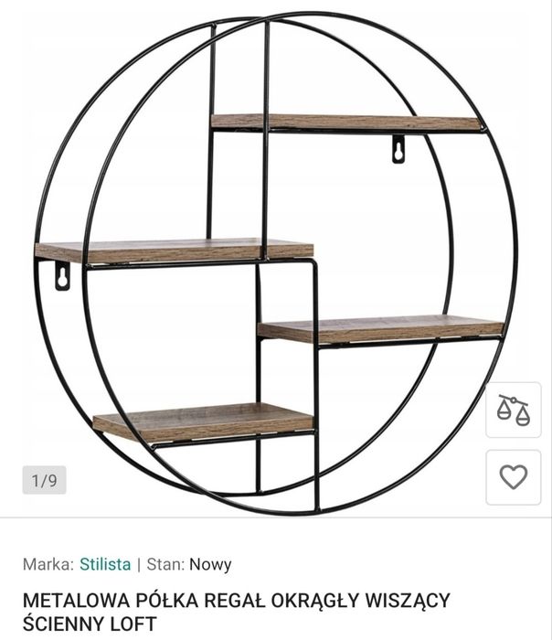 Nowoczesna półka koło loft