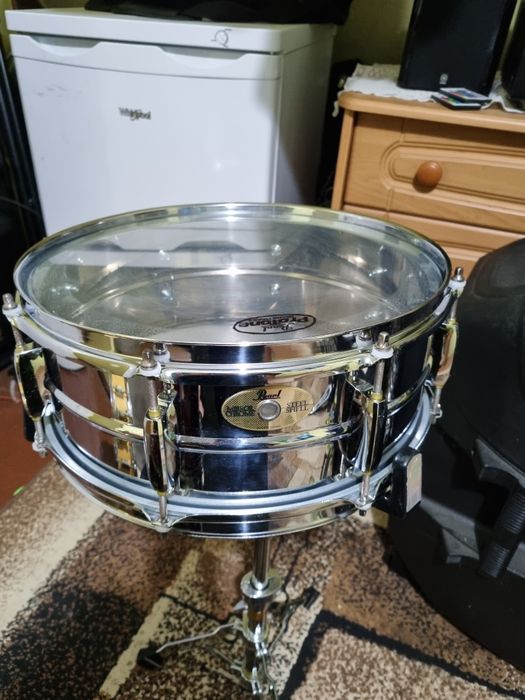 Werbel stalowy 14"x5,5"  Strojony 8śrub Pearl mirror chrome Steel shel