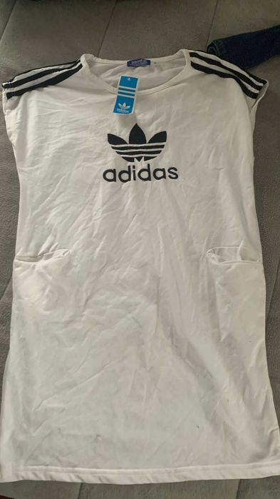 Vestido branco e preto com bolsos M