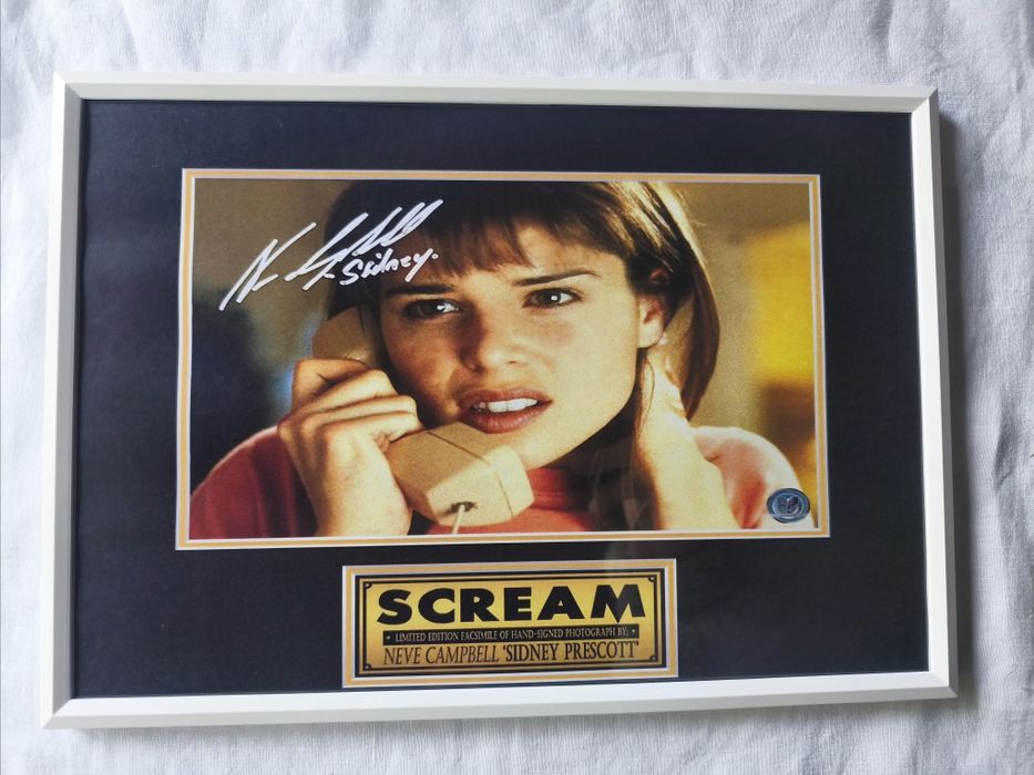 Moldura Filme Scream - Sidney com Autógrafo (A4)