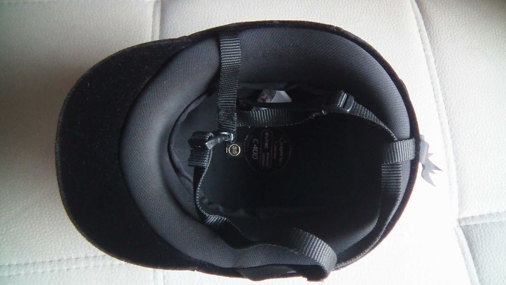Toque /capacete de equitação Veludo Preto Fouganza tam 56