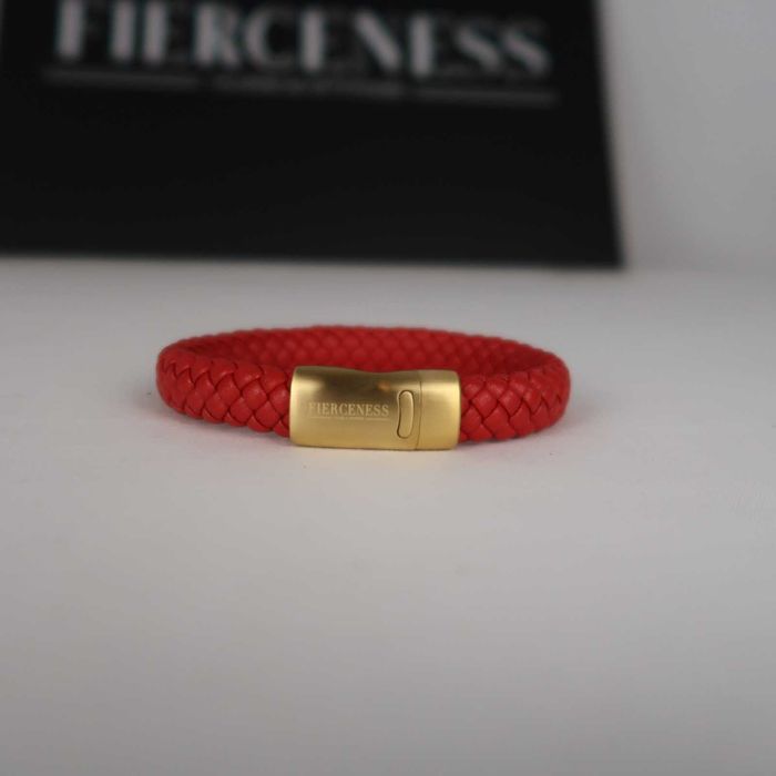 Pulseira Grossa Vermelha Fierceness Outlet - Couro (stock da marca)