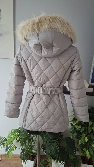 Dorothy Perkins pikowany płaszcz zimowy kurtka z kapturem r.S/M