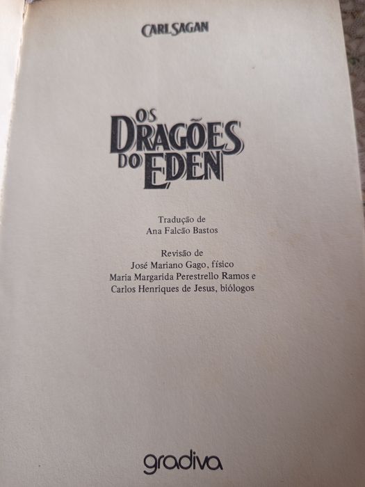 Livro.  Carl. Sagan- Os Dragões do Eden