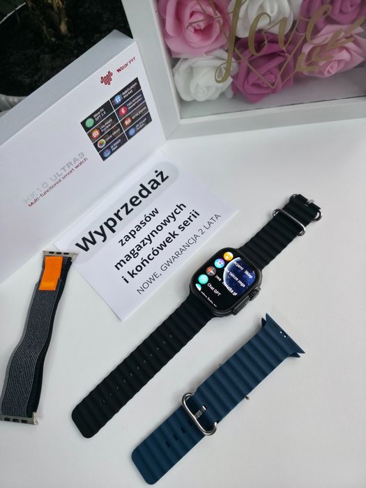 Smartwatch HK Ultra 3 AMOLED 2,12", połączenia, sport, – NOWY
