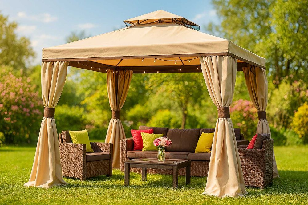 Nowy Pawilon Ogrodowy 4x3m | Aluminiowy | Moskitiery + Zasłony