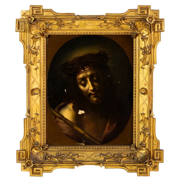 Pintura - 'Ecce Homo' - Círculo de Carlo Dolci - Século XVII