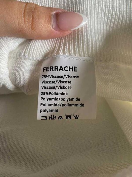 calça de malha branca Ferrache