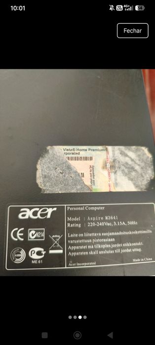 PC DESKTOP Acer Aspire M3641 para peças