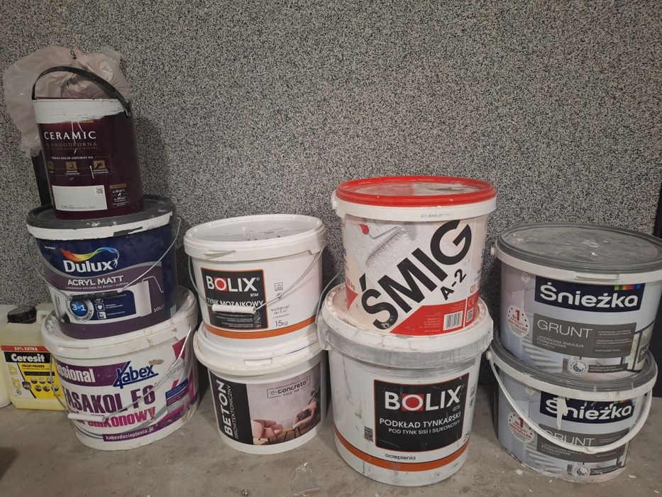 Farba Grunt Gładź Gips Fuga Beton Cement