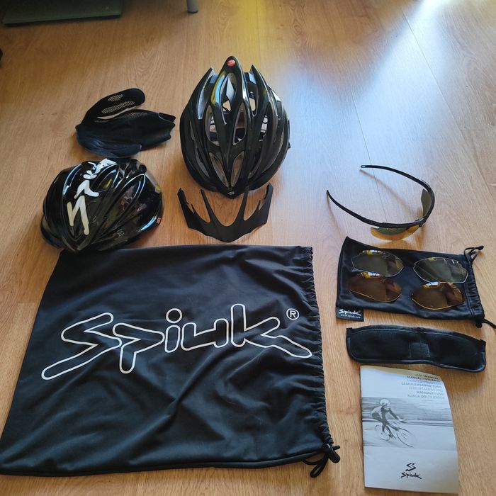 Capacete bicicleta SPIUK e óculos