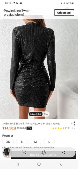 Sukienka xs cekiny święta sylwester