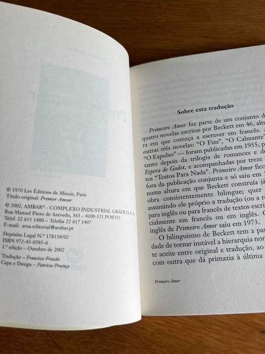 Primeiro amor     SAMUEL BECKETT