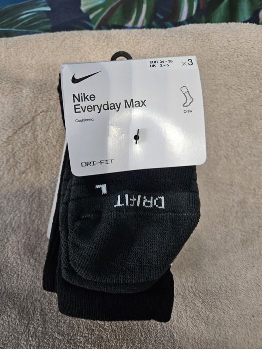 Nowe Nike Skarpety skarpetki 3 pary bawełniane wysokie roz. 34 38