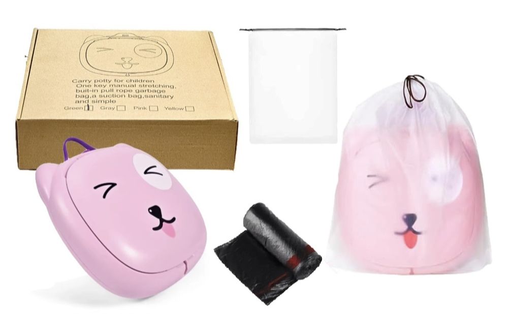 Nocnik turystyczny mini składany różowy kamper auto rower