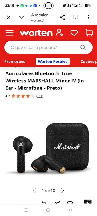 Vendo auriculares marshall novos