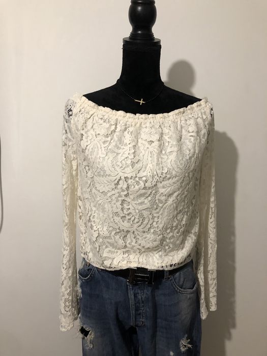 Bluzka hiszpanka h&m koronka w koronke koronkowa