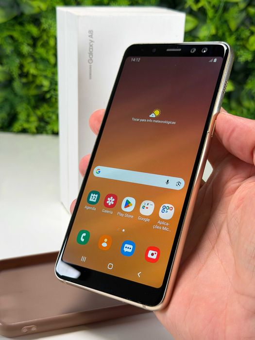 Samsung Galaxy A8 Dourado, Desbloqueado, Dual SIM, USB C - Como Novo