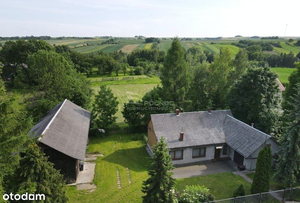 Dom na wsi koło Wolbromia, duża działka budowlana