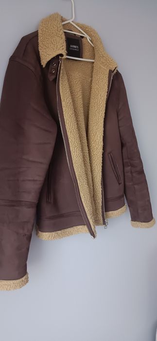 Kurtka skórzana zamszowa kożuszek Barneys Originalmęska