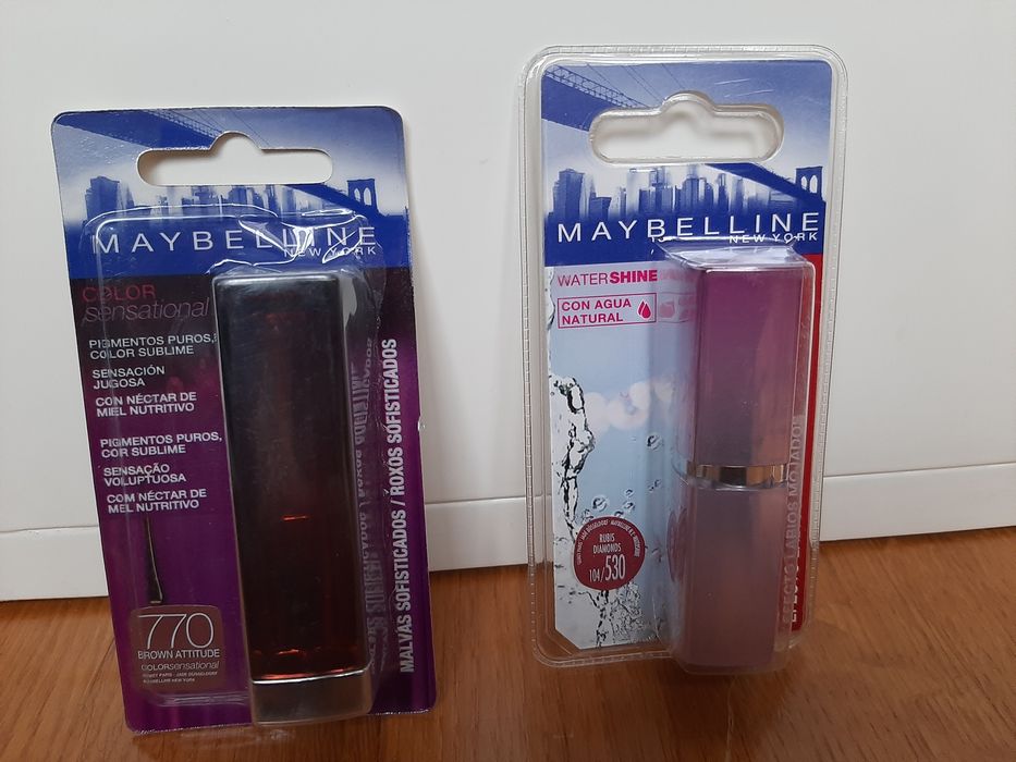 Gloss e batons Maybelline e L'Oreal (várias tonalidades)